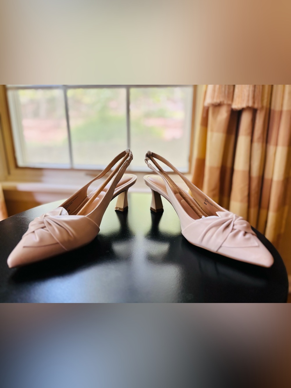 Charles By Charles David Cream Knot-Front Pointed Slingback Kitten Heels - Picture 2 of 13